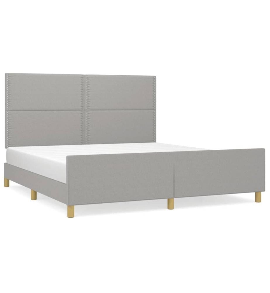 Bettgestell ohne Matratze Hellgrau 180x200 cm Stoff