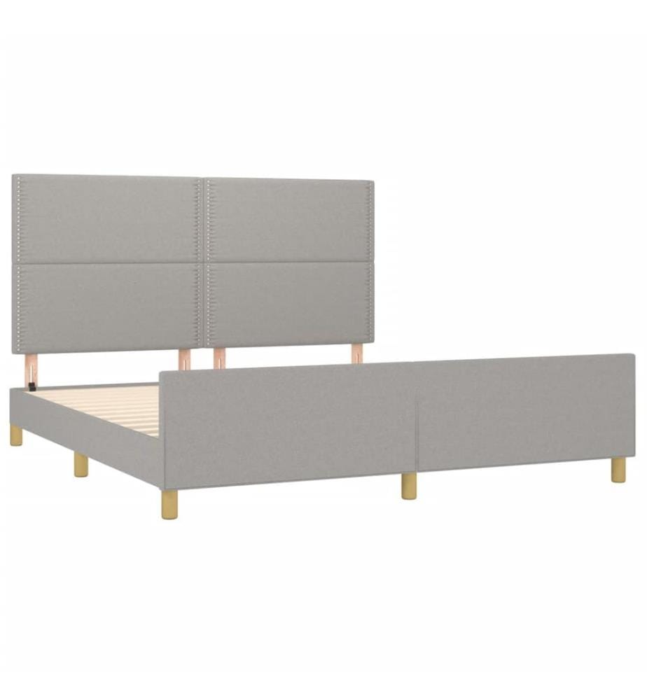 Bettgestell ohne Matratze Hellgrau 180x200 cm Stoff