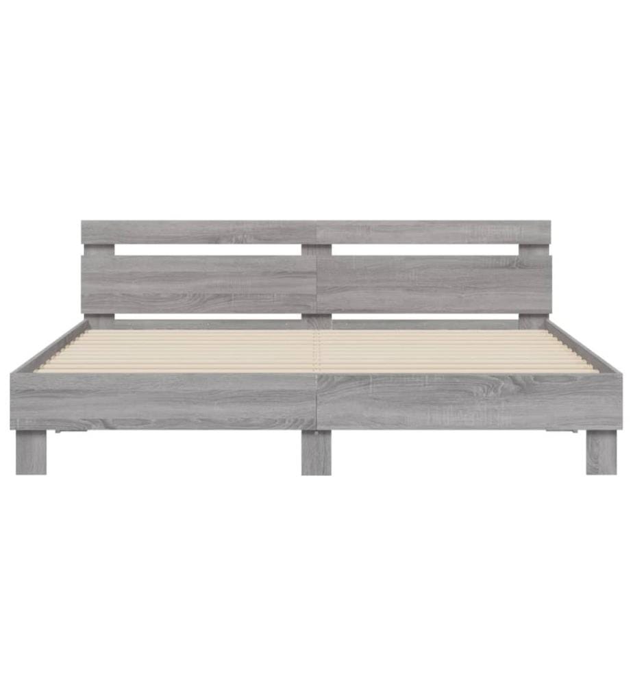 Cadre de lit sans matelas sonoma gris 200x200 cm