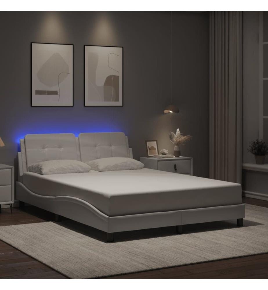 Bettgestell mit LED ohne Matratze "Zadar" Weiss 120x200 cm