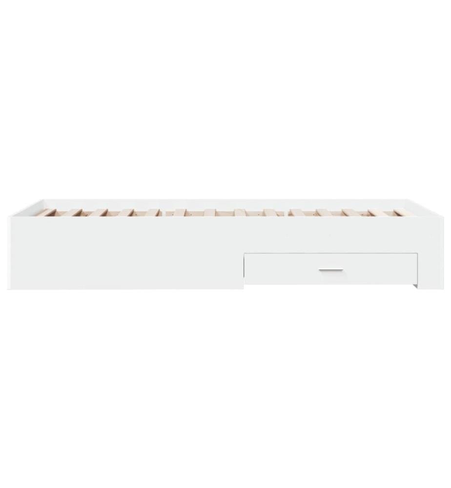 Bettgestell mit Schubladen Weiss 90x200 cm Holzwerkstoff