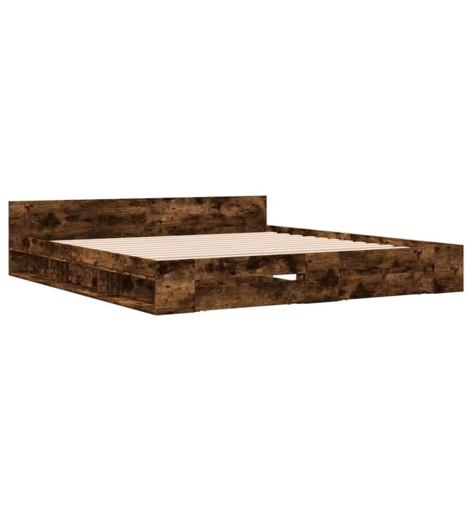 Bettgestell mit Schubladen Räuchereiche 180x200cm Holzwerkstoff