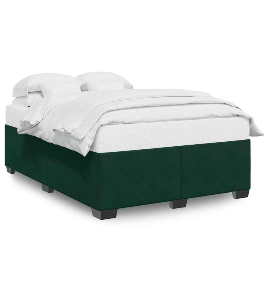 Bettgestell ohne Matratze Dunkelgrün 140x190 cm Samt