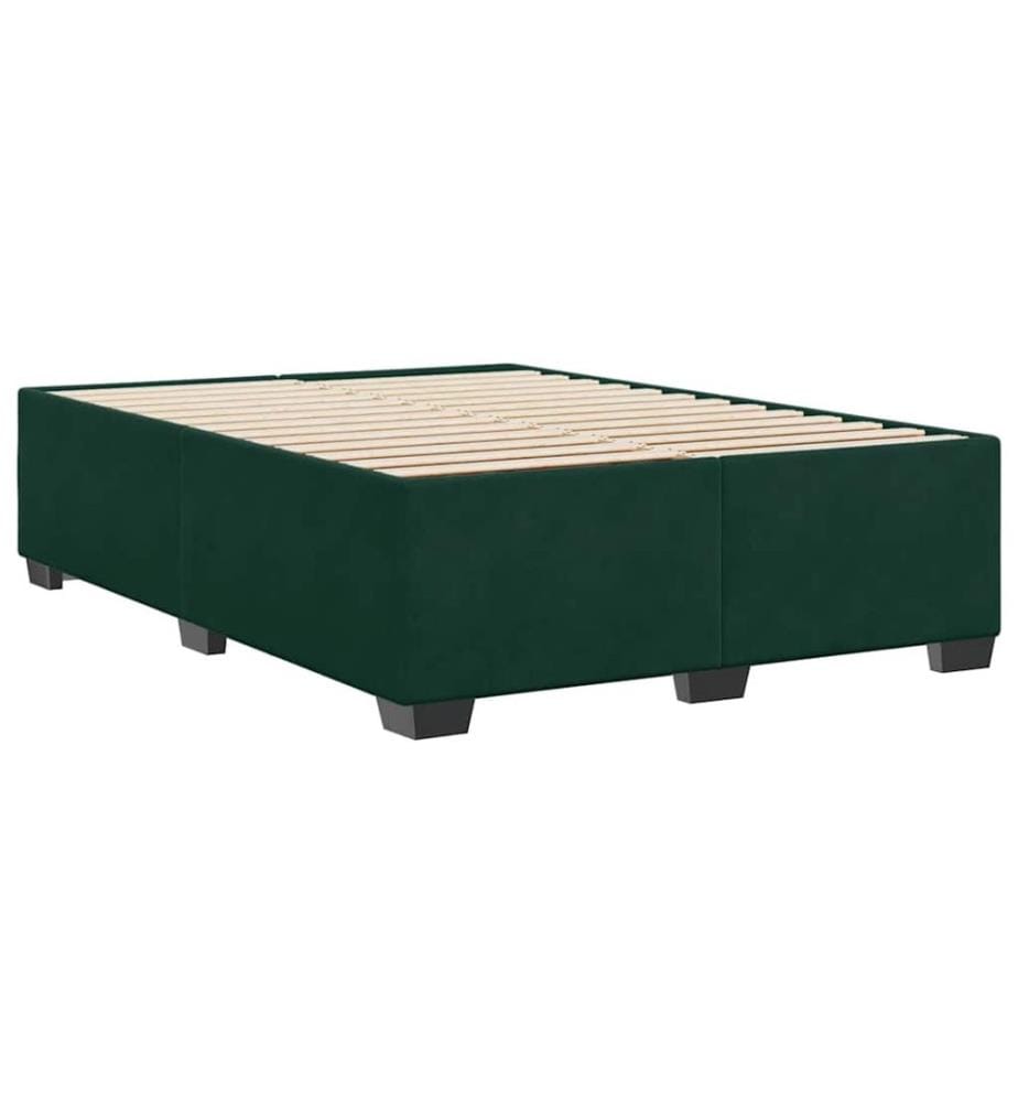 Bettgestell ohne Matratze Dunkelgrün 140x190 cm Samt