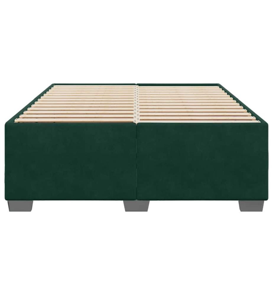 Bettgestell ohne Matratze Dunkelgrün 140x190 cm Samt