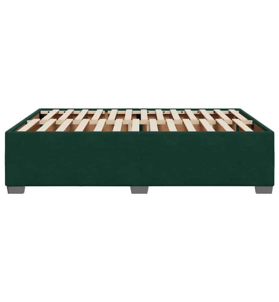 Bettgestell ohne Matratze Dunkelgrün 140x190 cm Samt