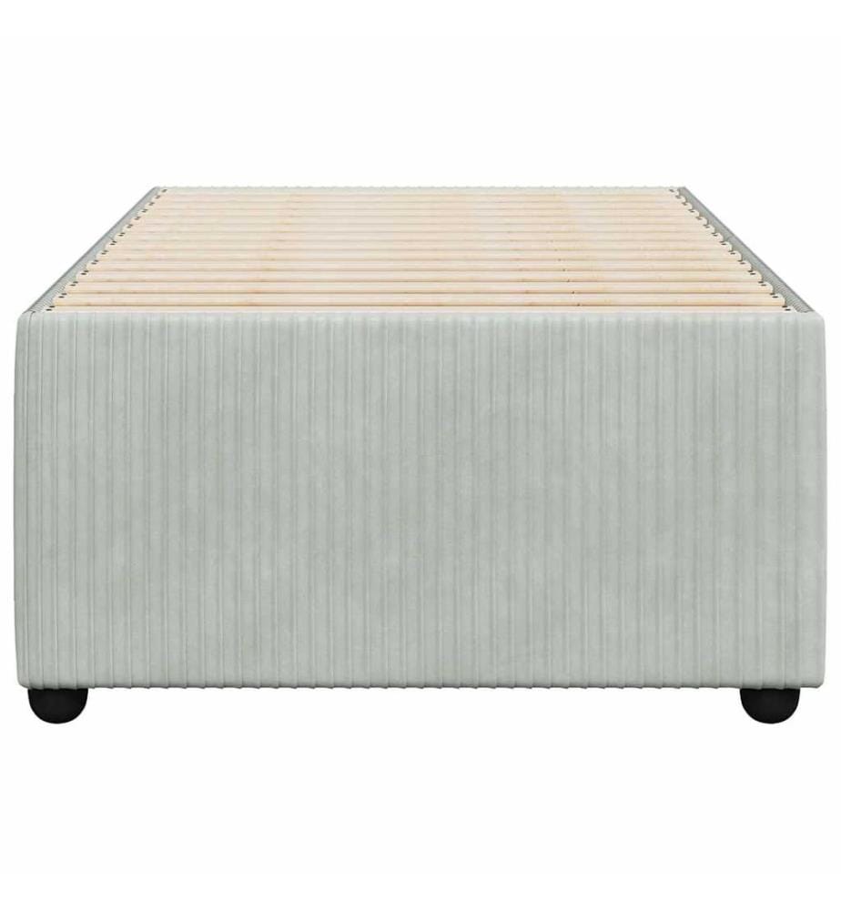 Cadre de lit sans matelas gris clair 90x200 cm velours