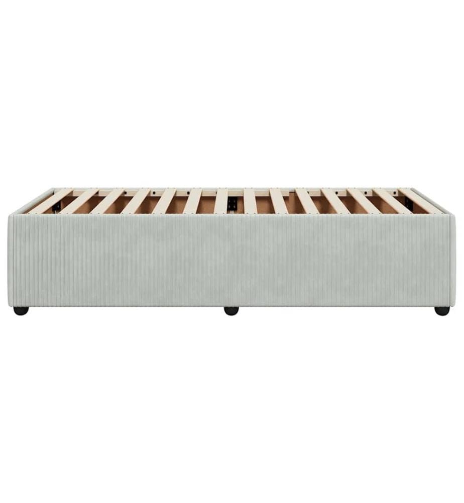 Cadre de lit sans matelas gris clair 90x200 cm velours