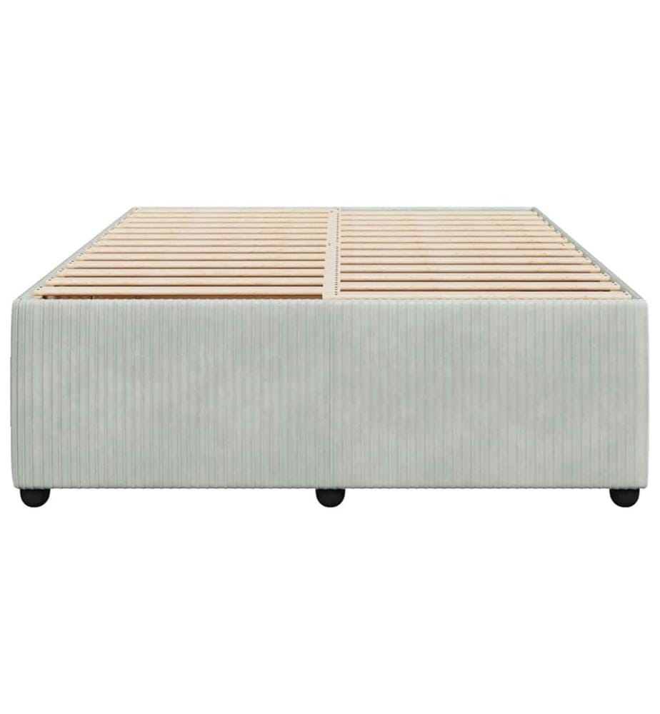 Cadre de lit sans matelas gris clair 160x200 cm velours