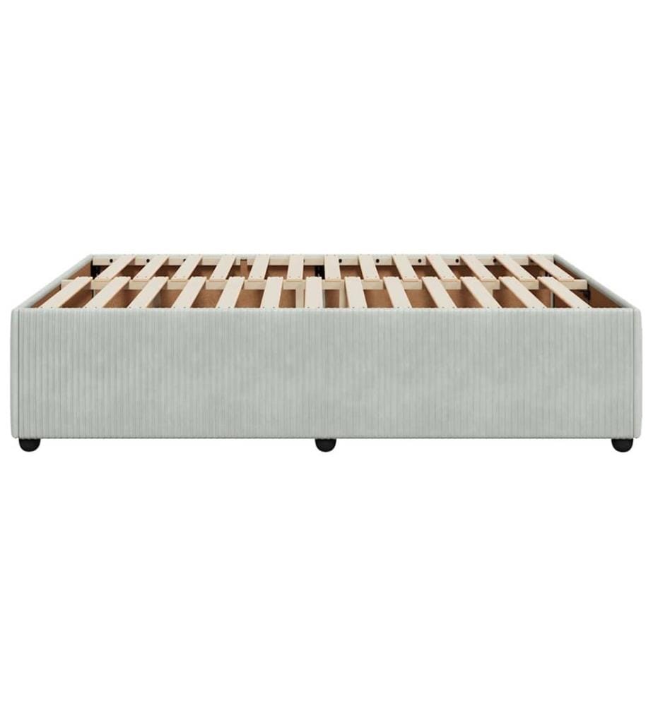 Cadre de lit sans matelas gris clair 160x200 cm velours