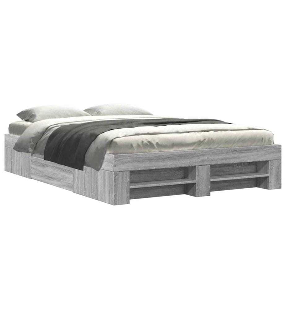 Cadre de lit sans matelas sonoma gris 140x190 cm