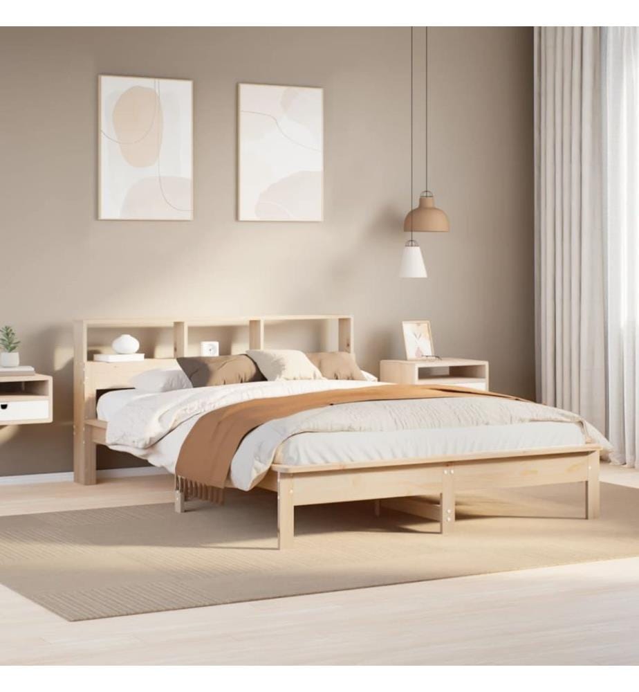 Cadre de lit sans matelas 160x200 cm bois massif de pin