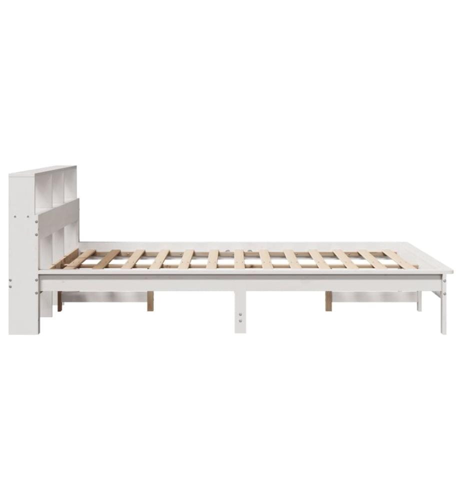 Cadre de lit sans matelas blanc 160x200 cm bois de pin massif