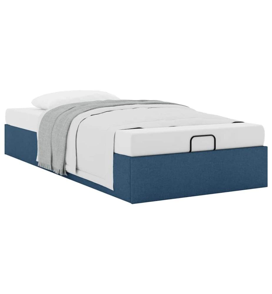 Ottoman-Bett ohne Matratze Blau 90x200 cm Stoff