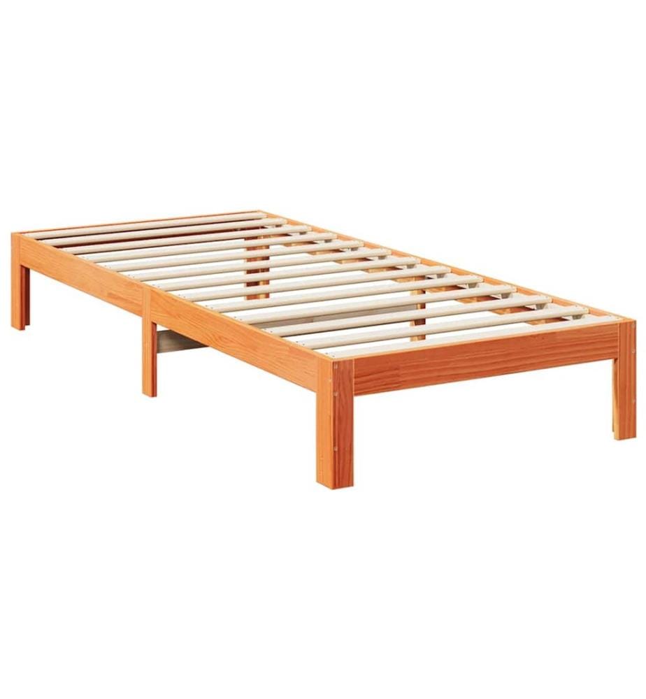 Familienbett ohne Matratze Wachsbraun 240x200 cm Massivholz
