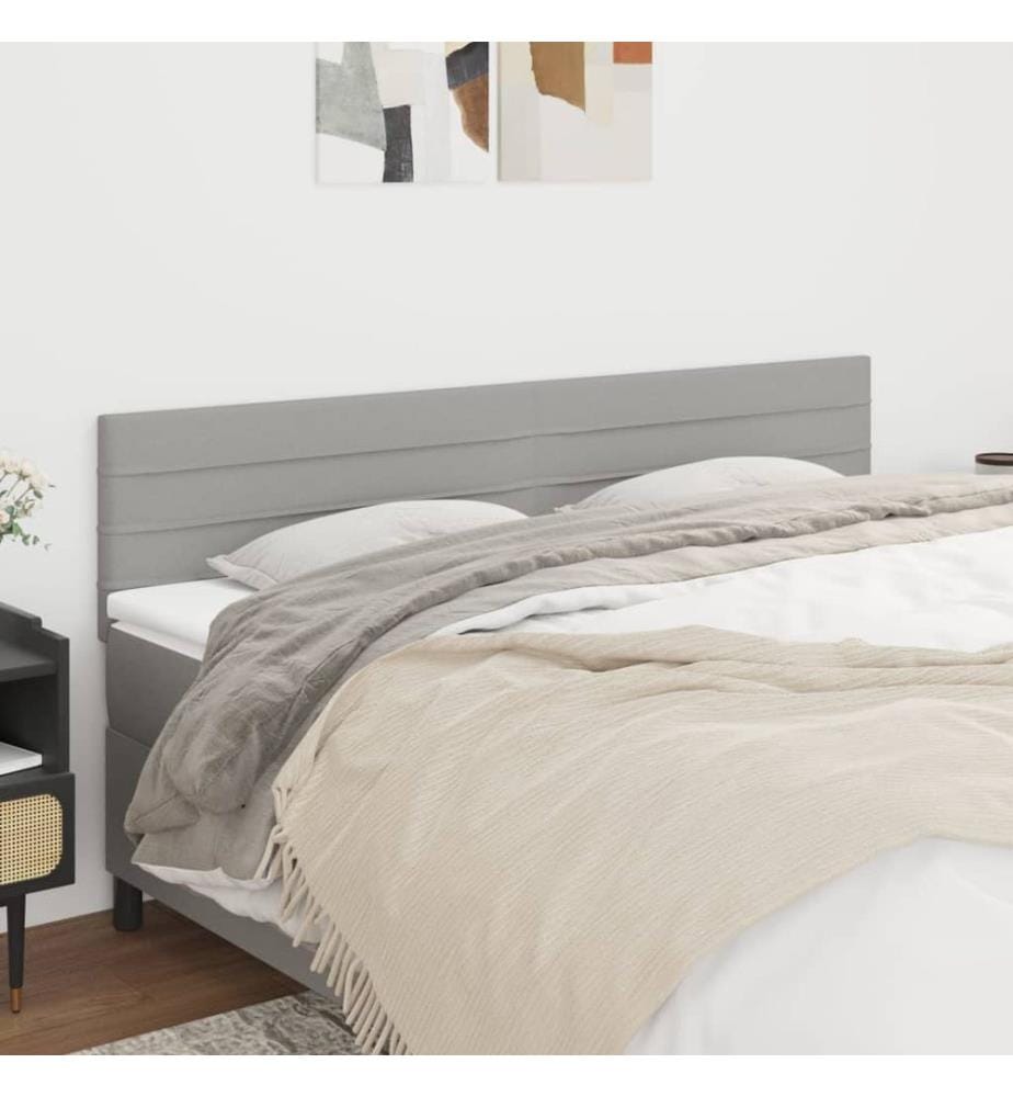 Kopfteile 2 Stk. Hellgrau 80x5x78/88 cm Stoff