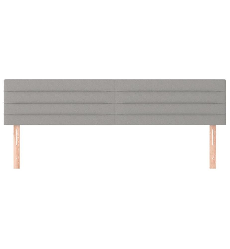 Kopfteile 2 Stk. Hellgrau 80x5x78/88 cm Stoff