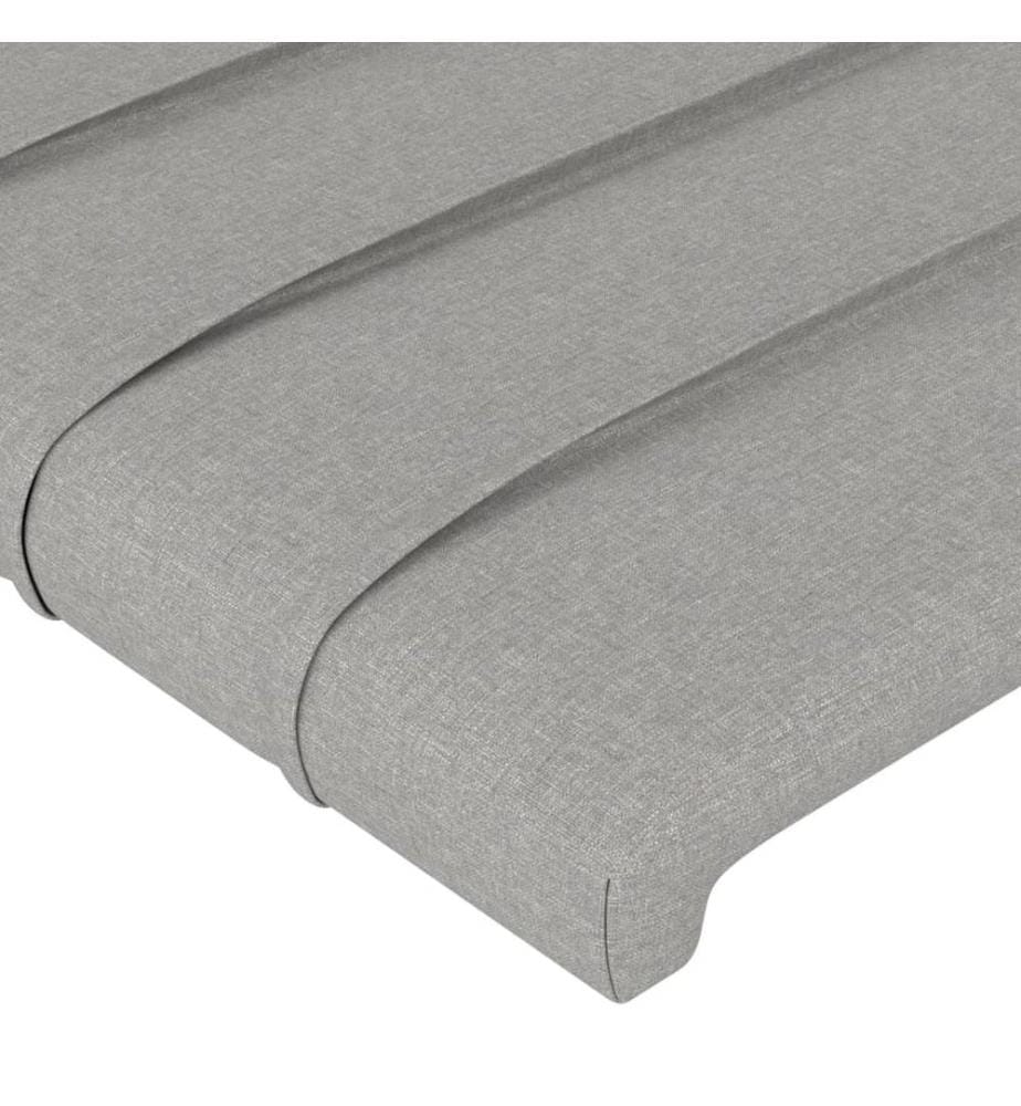 Kopfteile 2 Stk. Hellgrau 80x5x78/88 cm Stoff