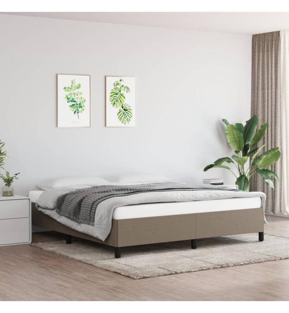 Cadre de lit sans matelas taupe 160x200 cm tissu