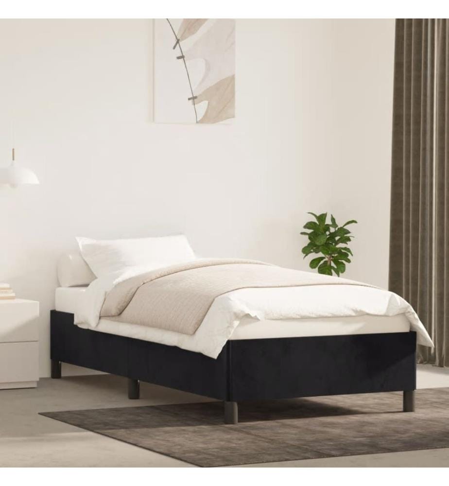 Cadre de lit sans matelas noir 100x200 cm velours