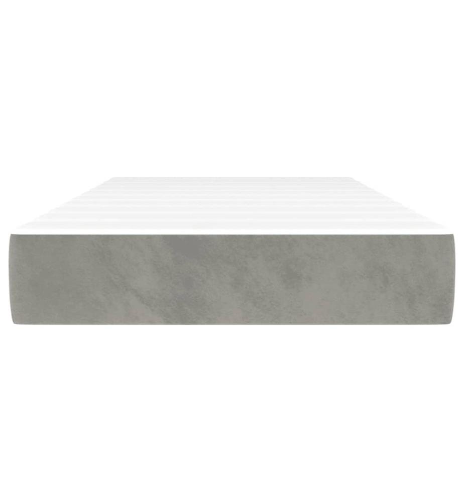 Matelas de lit à ressorts ensachés fermeté moyenne Gris clair 90x200x20 cm