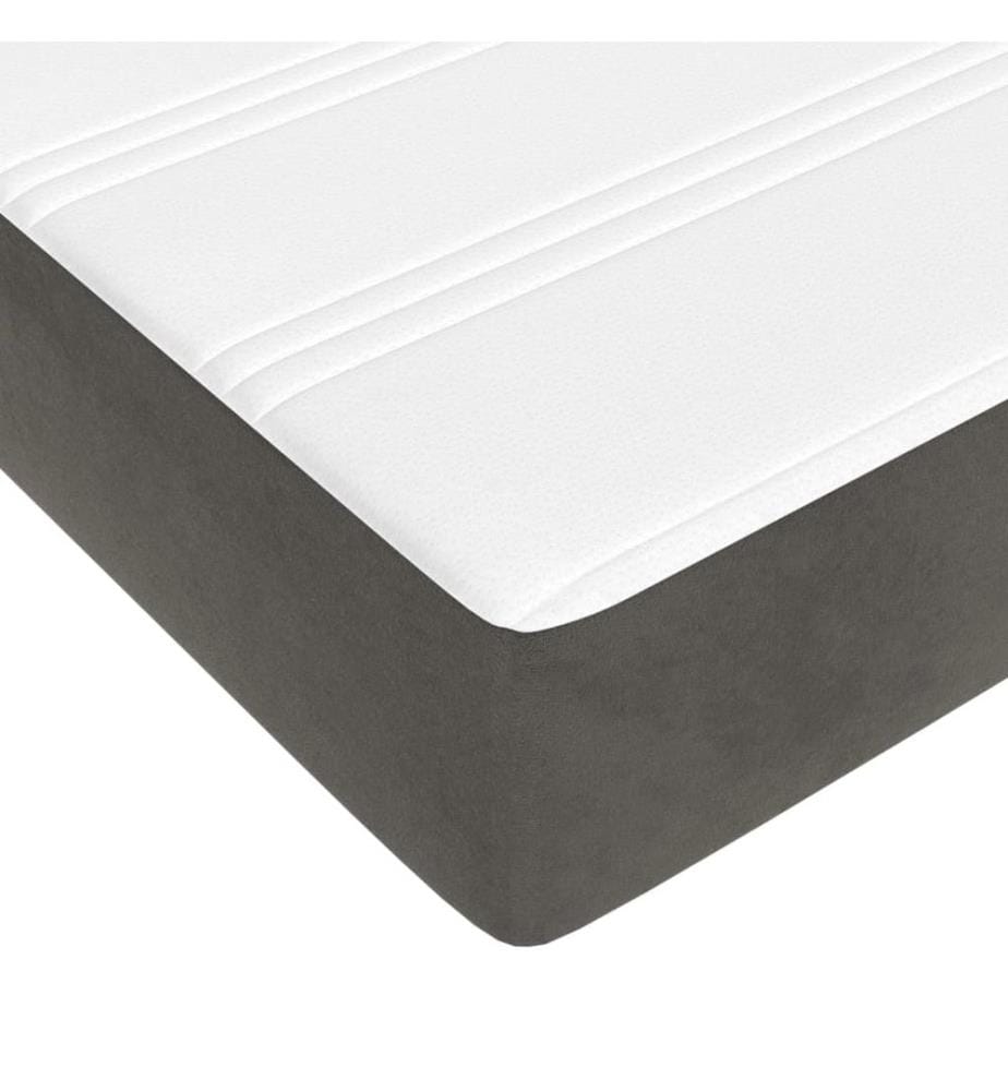 Taschenfederkernmatratze Mittel Dunkelgrau 120x200x20 cm Samt