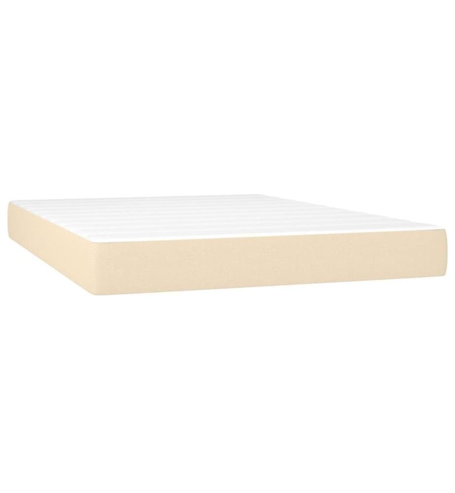 Taschenfederkernmatratze Mittel Creme 140x190x20 cm Stoff