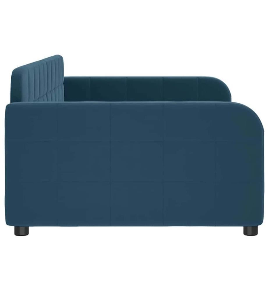 Lit de repos sans matelas bleu 90x200 cm velours