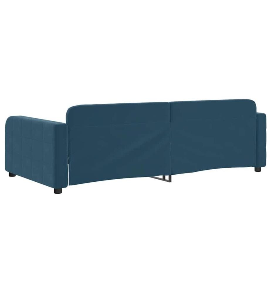Lit de repos sans matelas bleu 90x200 cm velours