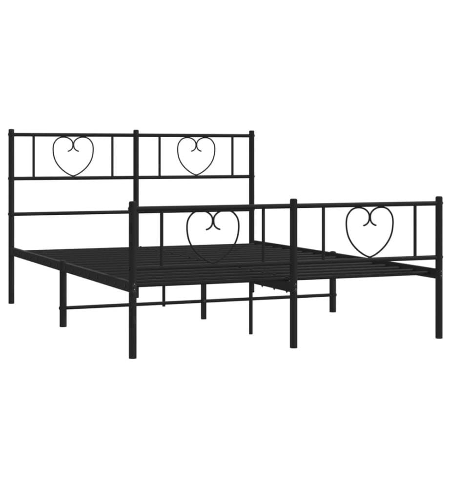 Metallbett ohne Matratze mit Fussteil Schwarz 160x200 cm