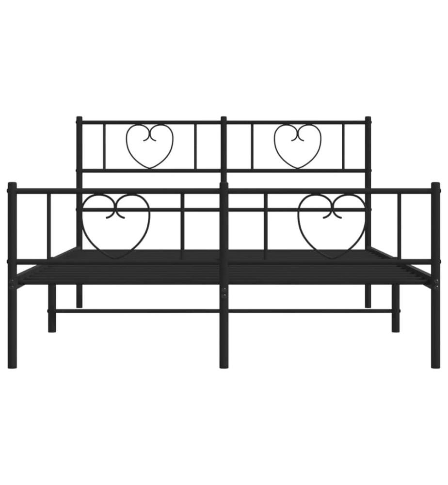 Metallbett ohne Matratze mit Fussteil Schwarz 160x200 cm