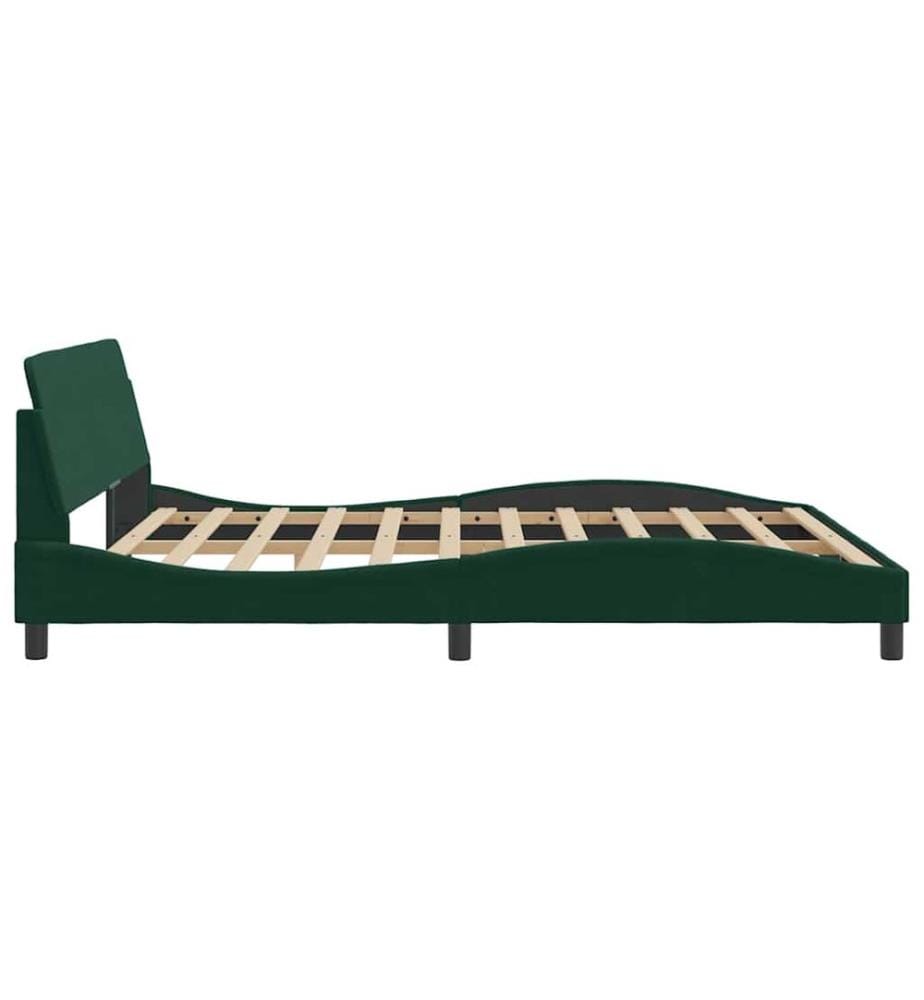 Cadre de lit Dover vert foncé 180x200 cm velours
