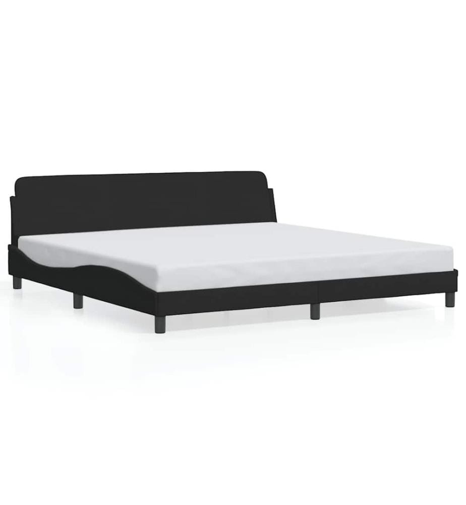 Cadre de lit Dover noir 200x200 cm velours