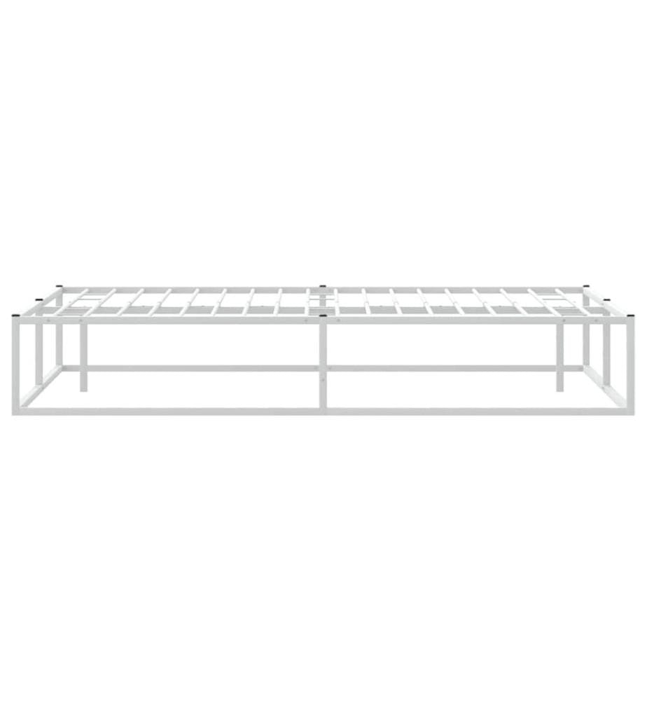 Cadre de lit sans matelas blanc 200x200 cm métal