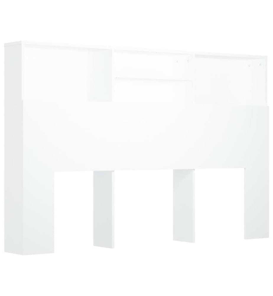 Bett-Kopfteil mit Ablagen Weiss 160x19x103,5 cm