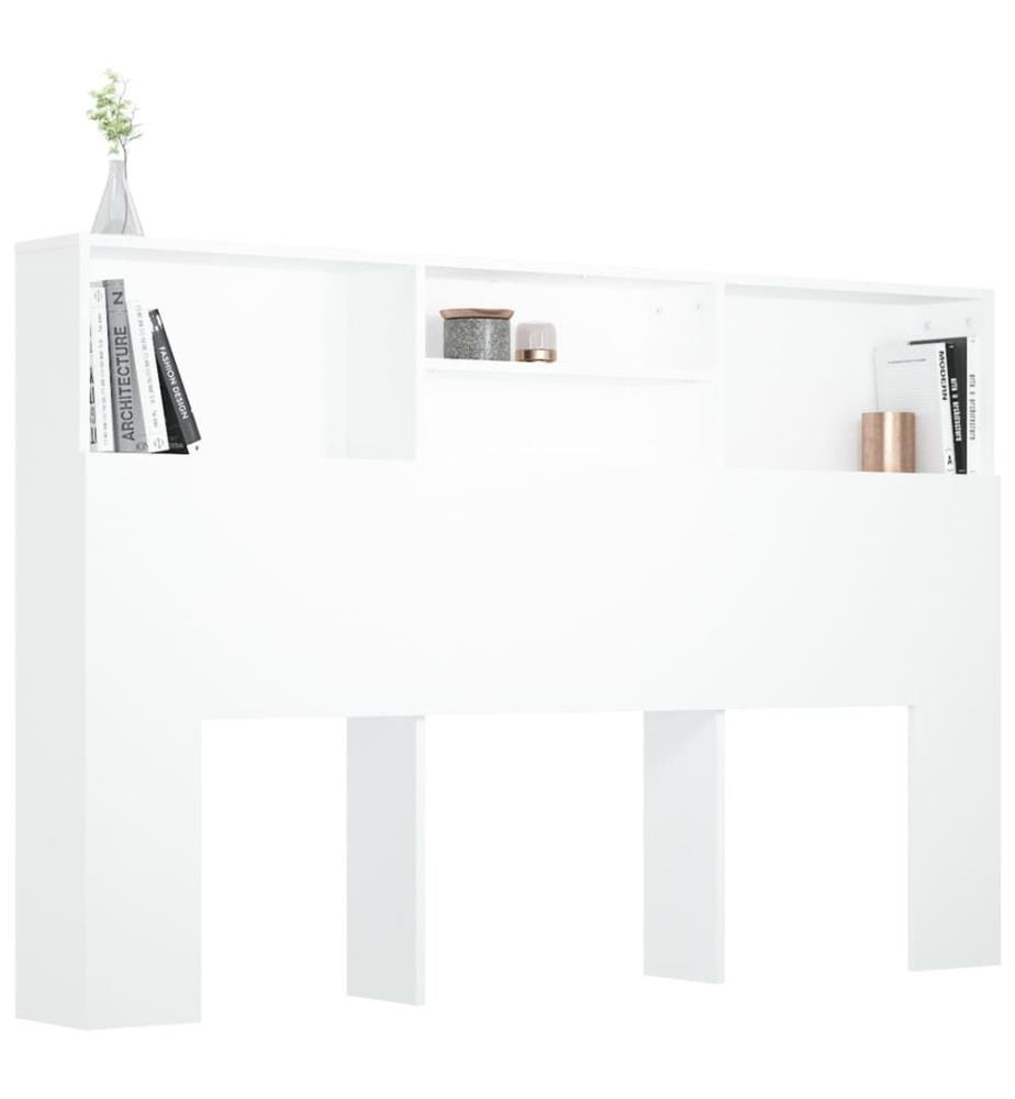 Bett-Kopfteil mit Ablagen Weiss 160x19x103,5 cm