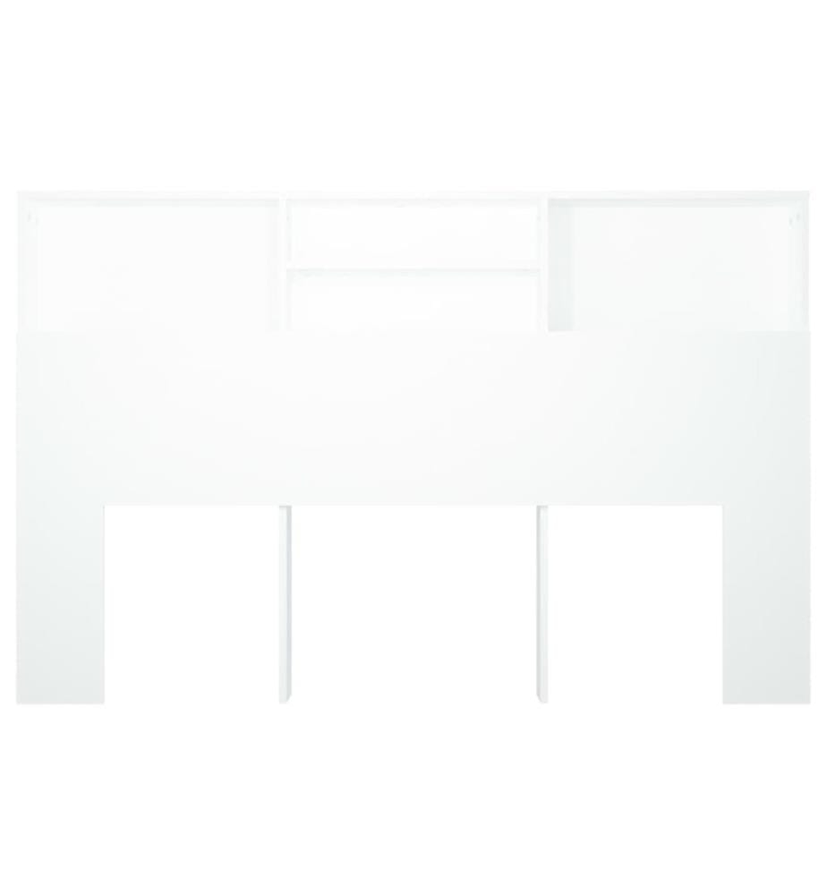Bett-Kopfteil mit Ablagen Weiss 160x19x103,5 cm