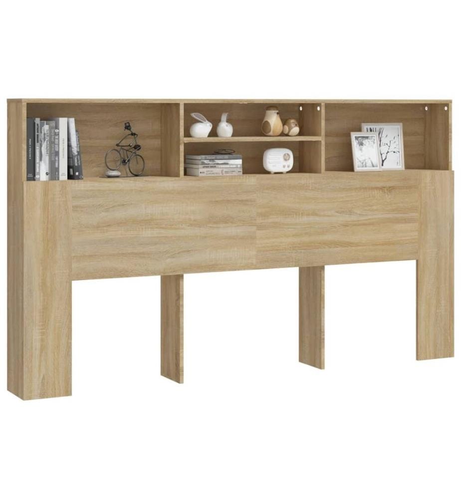 Bett-Kopfteil mit Ablagen Sonoma-Eiche 180x19x103,5 cm