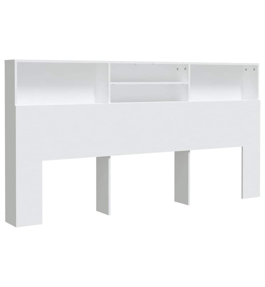 Kopfteil mit Ablagen Weiss 200x19x103,5 cm