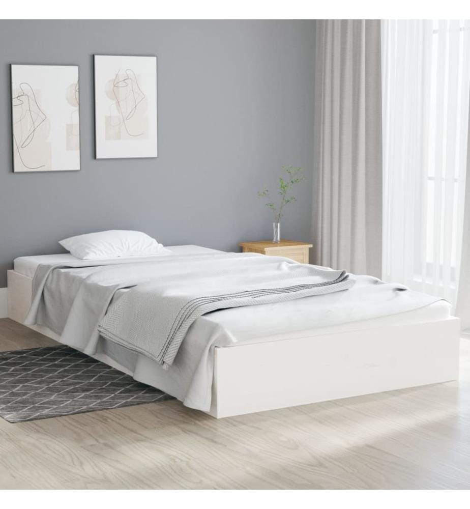 Massivholzbett Weiss 90x200 cm