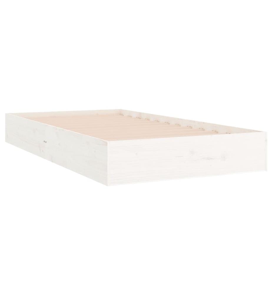 Massivholzbett Weiss 90x200 cm
