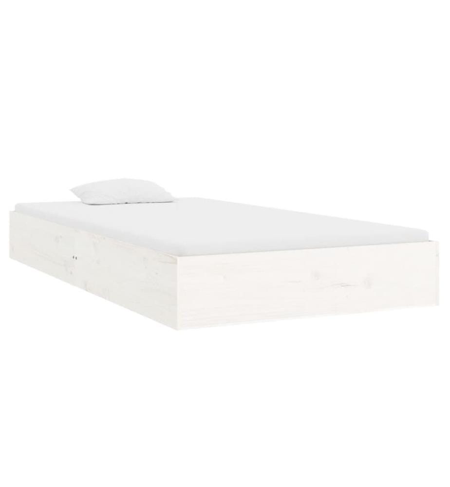 Massivholzbett Weiss 90x200 cm