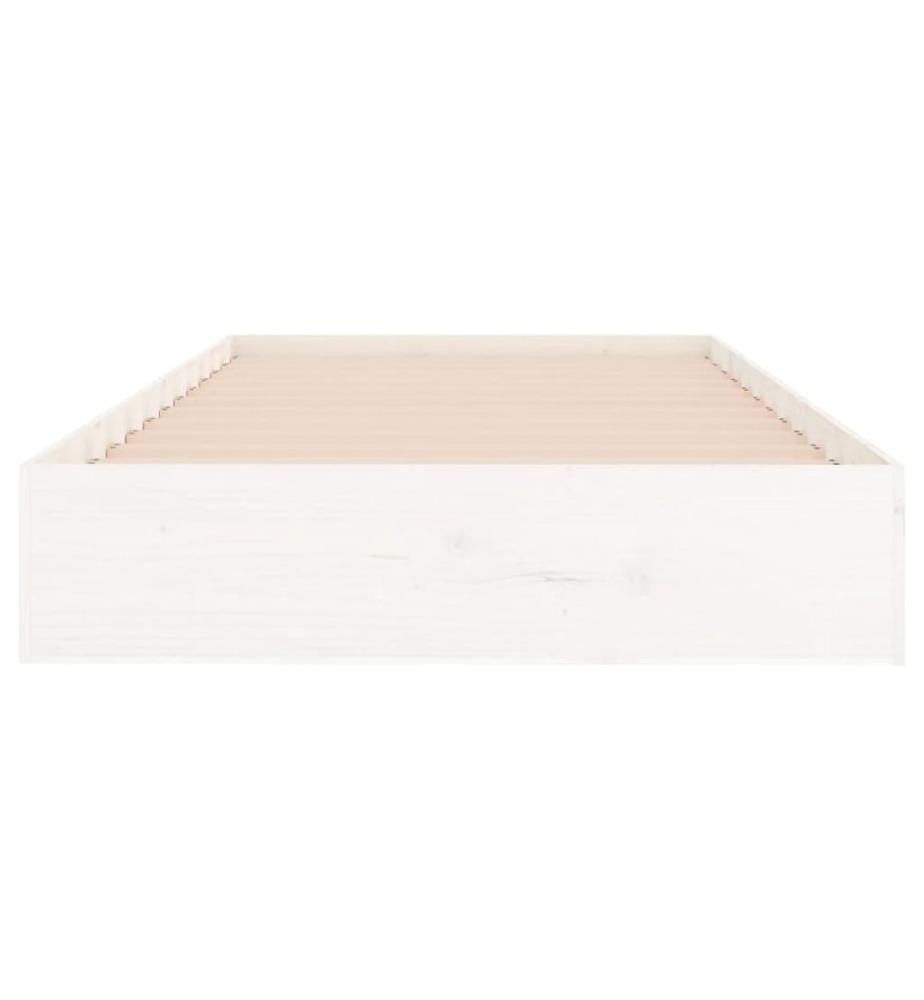 Massivholzbett Weiss 90x200 cm