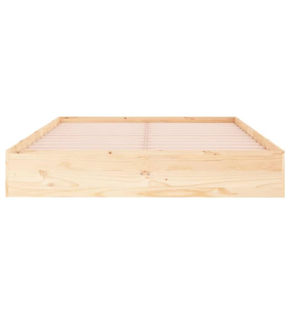 Cadre de lit sans matelas bois massif 140x190 cm