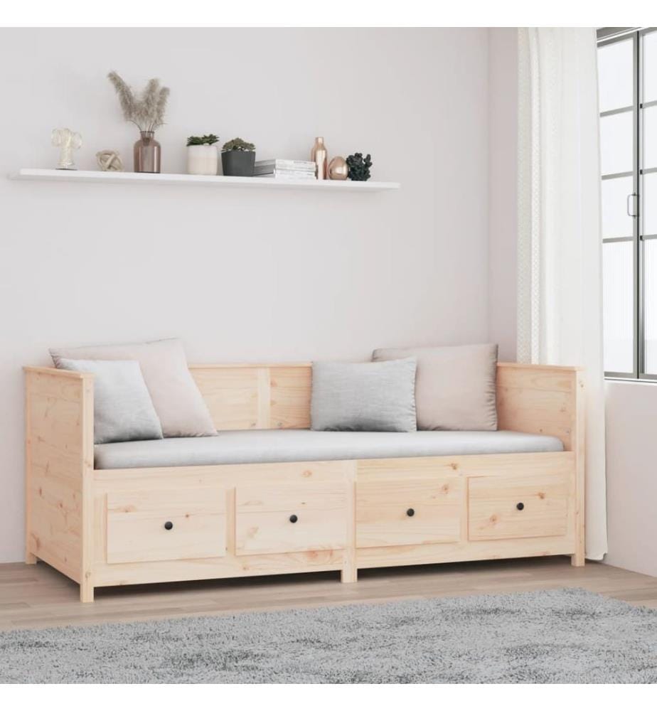 Lit de jour sans matelas 80x200 cm bois de pin massif