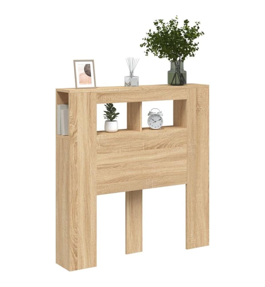 Tête de lit à LED chêne sonoma 100x18,5x103,5cm bois ingénierie