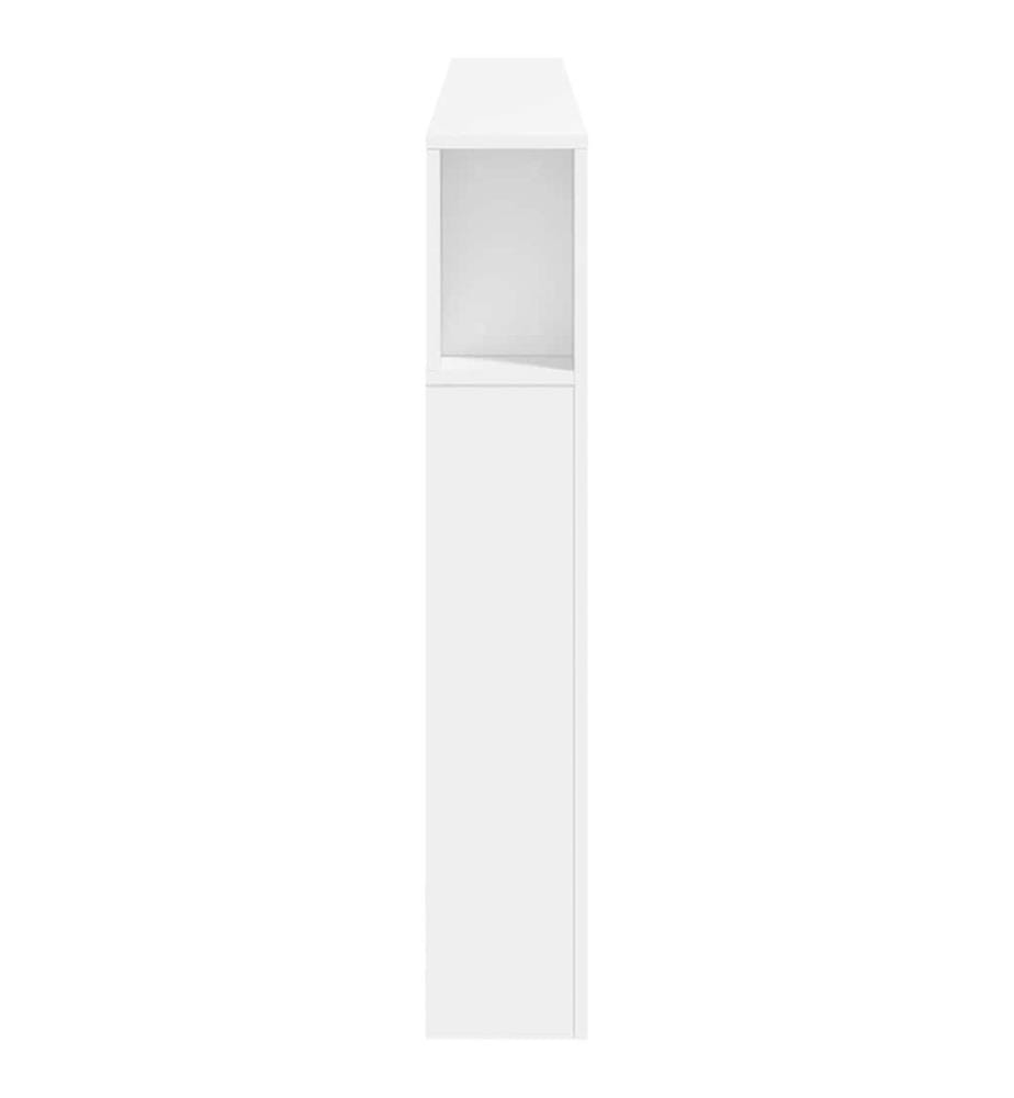 Tête de lit à LED blanc 200x18,5x103,5 cm bois d'ingénierie