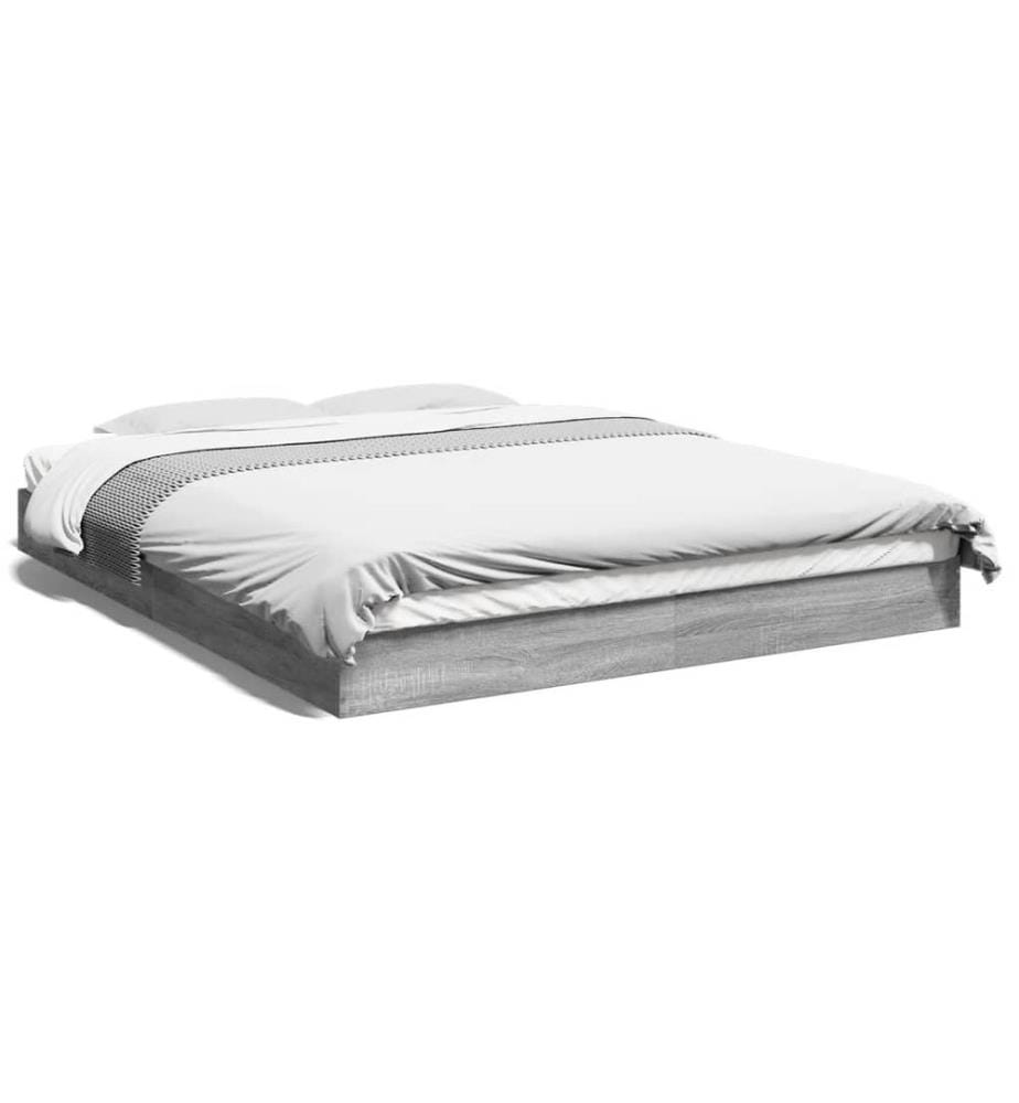 Bettgestell ohne Matratze Grau Sonoma 160x200 cm Holzwerkstoff