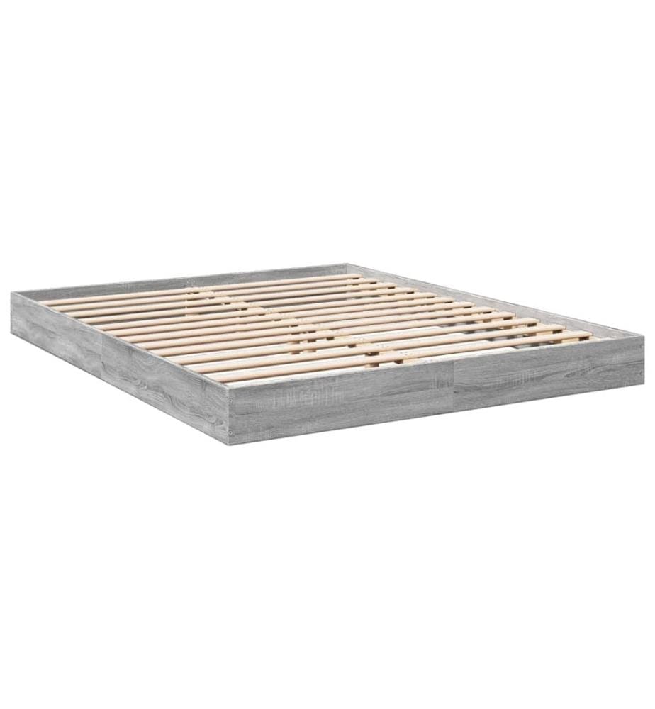 Bettgestell ohne Matratze Grau Sonoma 160x200 cm Holzwerkstoff