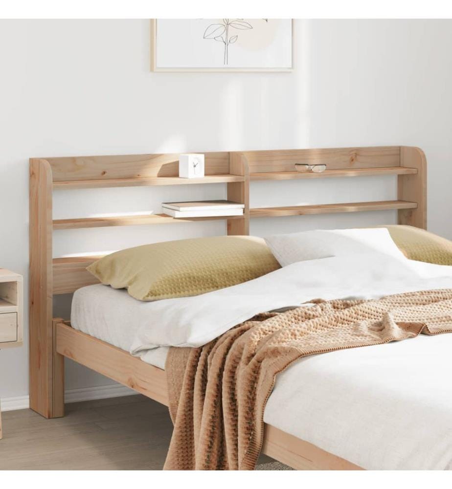 Kopfteil mit Ablagen 150 cm Massivholz Kiefer